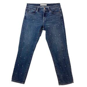 Gap Denim Best Girlfriend Studded Skinny Jeans Womens Size 28 Mid Rise